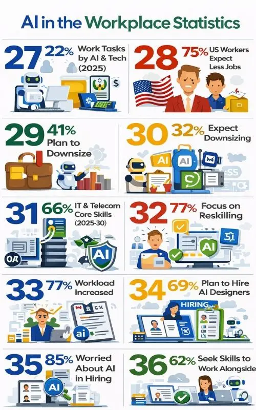 AI Statistics - AI in the Workplace Statistics Infographic - Web Design and SEO Company Limited
