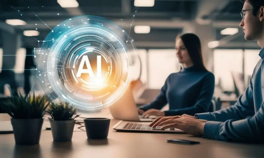AI Statistics - Conceptual Image of Workers Using ChatGPT - Web Design and SEO Company Limited