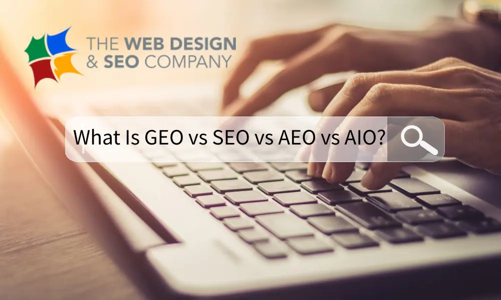 GEO vs SEO - Person Typing on Laptop - Web Design and SEO Company Limited