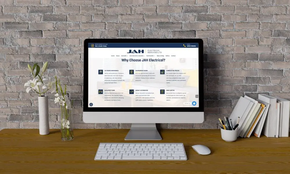 JAH Electrical Services Website - Why Choose Section on Website - Web Design and SEO Company Limited