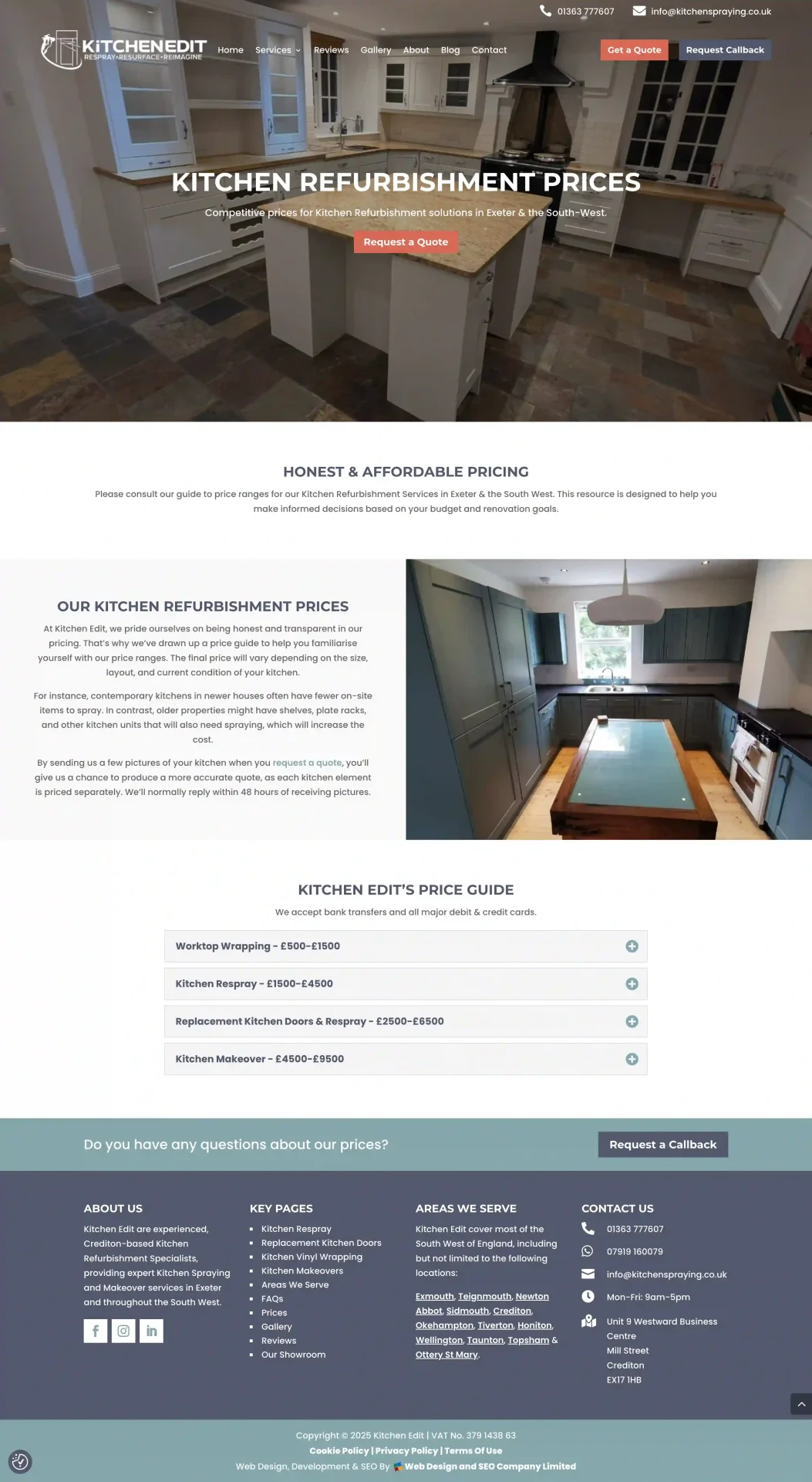 Kitchen Edit Prices - Web Design and SEO Company Limited