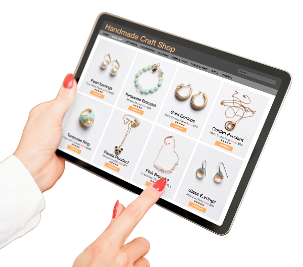eCommerce Web Design Company - Tablet with Online Shop - Web Design and SEO Company